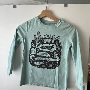 Tea Collection Mint Green Multilingual Graphic Long Sleeve Tee